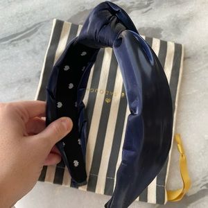 Lele Sadoughi Navy Faux Leather Headband